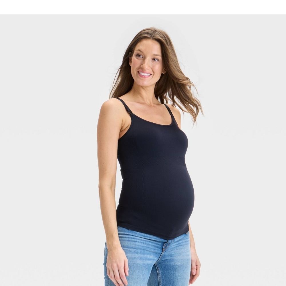 Women's Black Maternity Tank Top